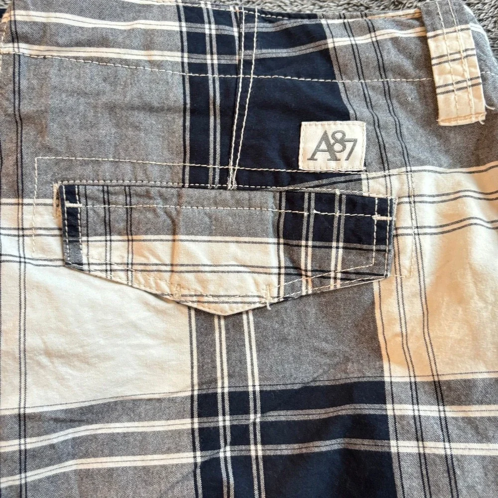 Aeropostale Men Plaid Flat Front Shorts Y2K Size 38 (fits like 40) Chino 19664